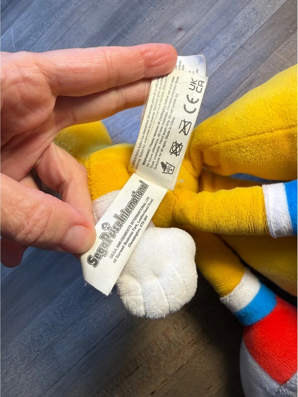 Sonic the Hedgehog Tails Plush 16” Sega Yellow Fox Stuffed Toy (ty1/cp)